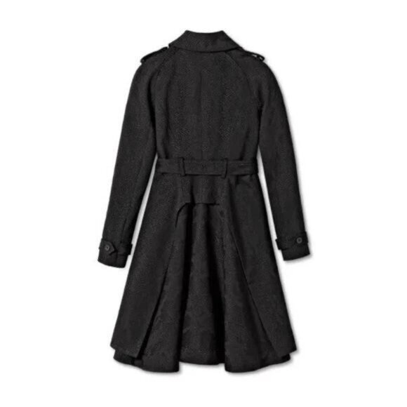 Altuzarra for Target Black trench coat snakeskin small double breasted NWT small - Picture 6 of 7